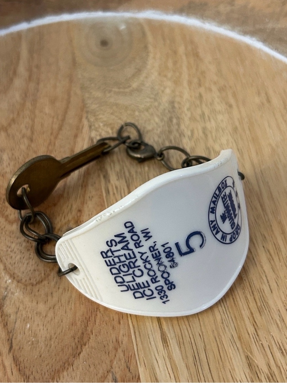 Vintage Keychain Bracelet NEW retro hotel fob with a real key clasp handmade
